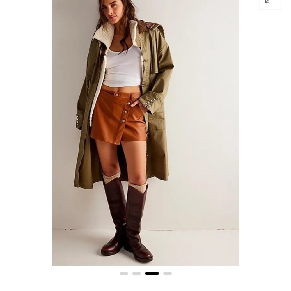 Free people We The Free Wynne vegan Caramel Cafe skirt size 26 NWOT